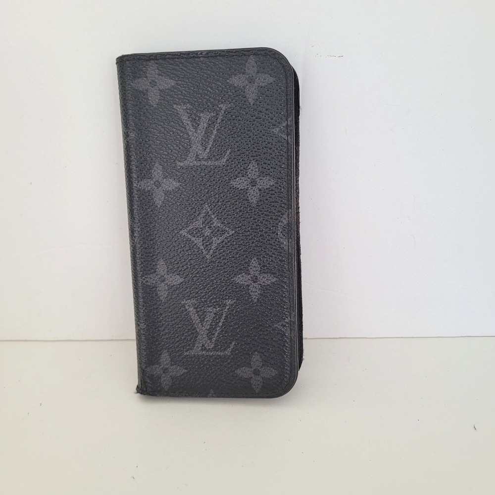 Louis Vuitton Monogram Eclipse iPhone 7 8 Folio Case Black Grey BC5117 STM